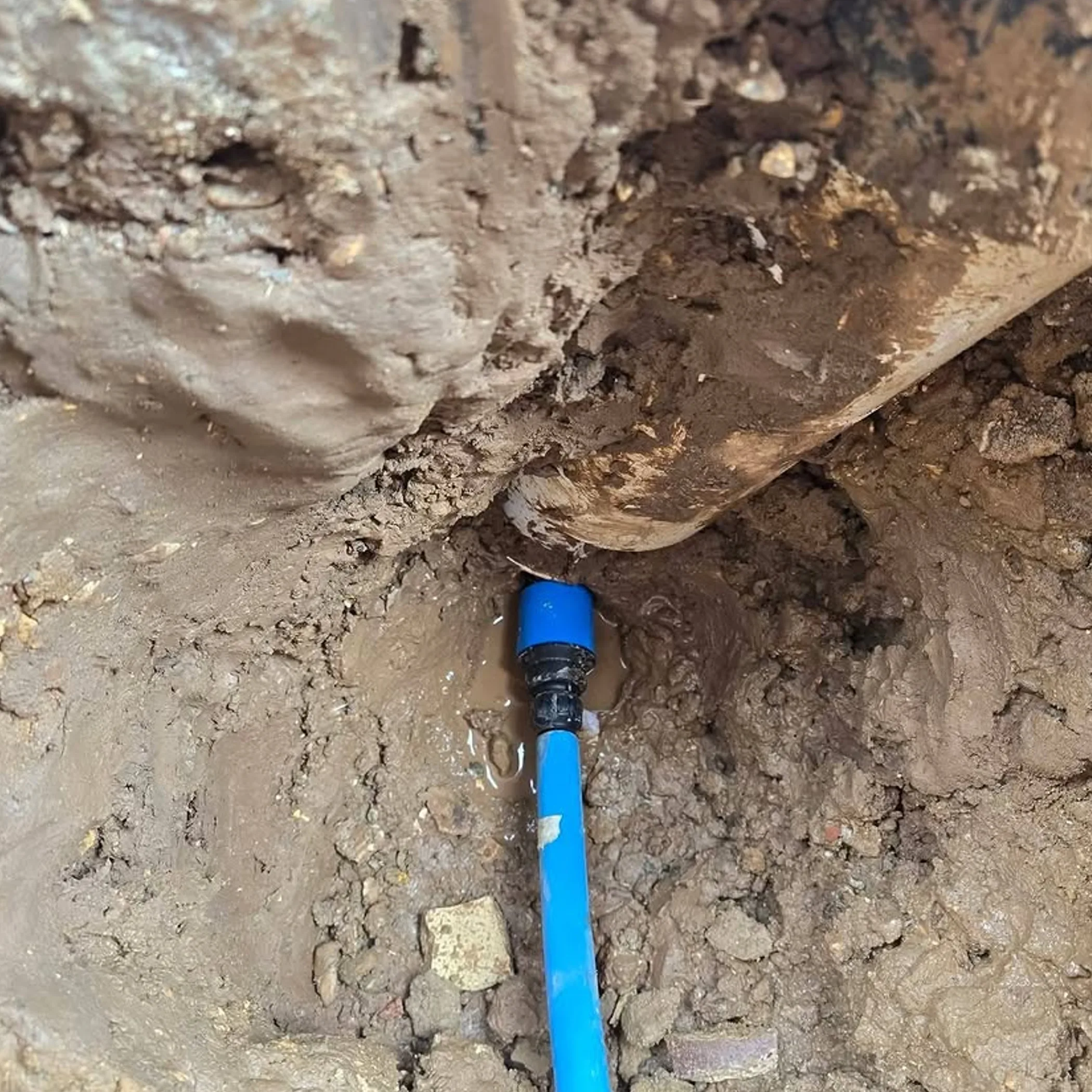 underground plumbing repair work